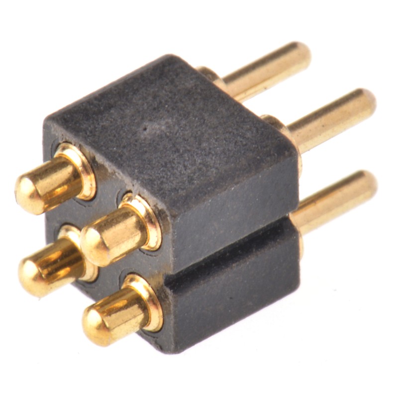1 pcs - Preci-Dip Straight Through Hole Spring Loaded Connector, 4 Contact(s), 2.54mm Pitch, 2 Row(s), Shrouded