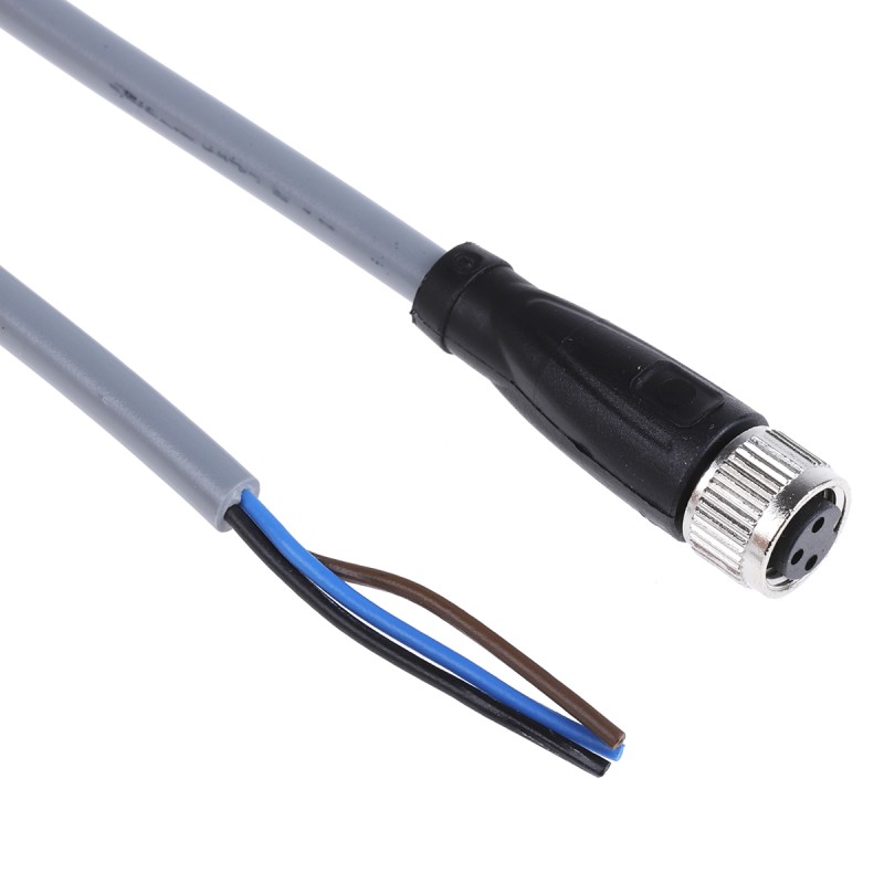 1 pcs - Pepperl + Fuchs Straight Female 3 way M8 to Unterminated Sensor Actuator Cable, 5m