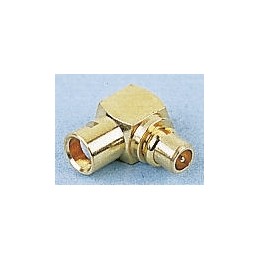 1 pcs - Telegartner, Plug Cable Mount MMCX Connector, 50Ω, Solder Termination, Right Angle Body