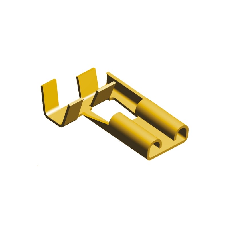 100 pcs - TE Connectivity FASTON .250 Uninsulated Female Spade Connector, Flag Terminal, 6.35 x 0.81mm Tab Size, 1mm² to 2.5mm