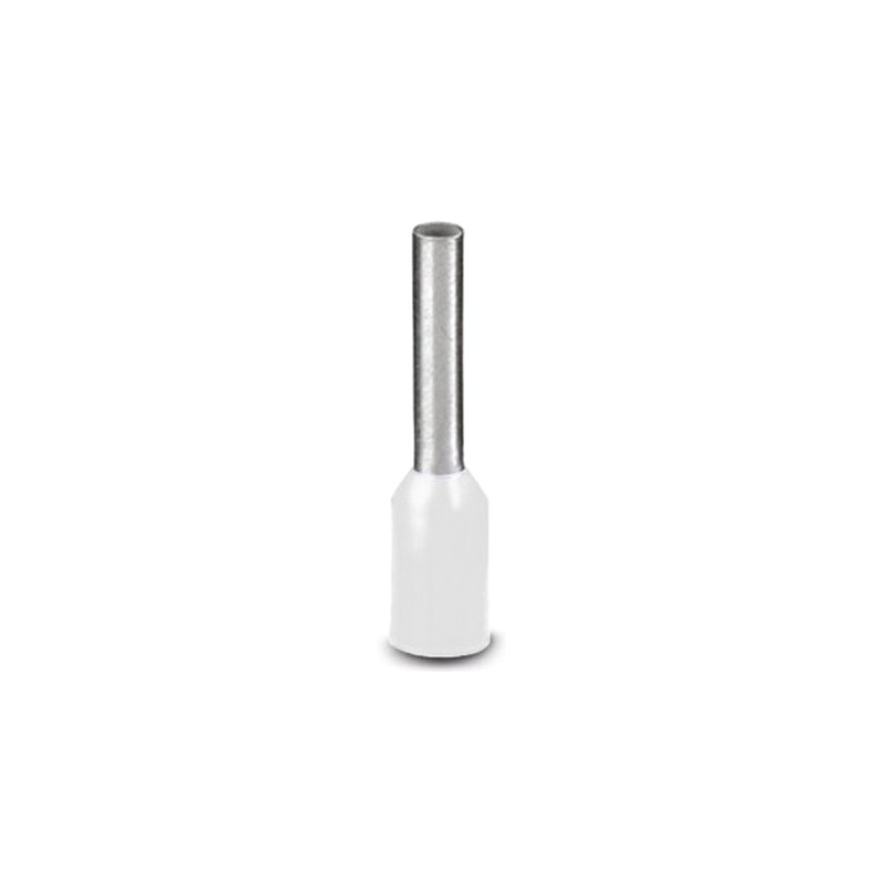 100 pcs - Phoenix Contact, AI Insulated Crimp Bootlace Ferrule, 10mm Pin Length, 1.1mm Pin Diameter, 0.5mm² Wire Size, White