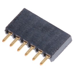10 pcs - Samtec SSW Series Straight Through Hole Mount PCB Socket, 6-Contact, 1-Row, 2.54mm Pitch, Solder Termination