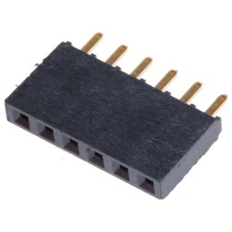 10 pcs - Samtec SSW Series Straight Through Hole Mount PCB Socket, 6-Contact, 1-Row, 2.54mm Pitch, Solder Termination