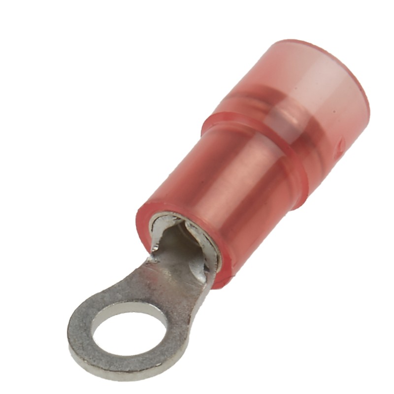 100 pcs - RS PRO Insulated Ring Terminal, M3 (4) Stud Size, 0.5mm² to 1.5mm² Wire Size, Red