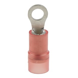 100 pcs - RS PRO Insulated Ring Terminal, M3 (4) Stud Size, 0.5mm² to 1.5mm² Wire Size, Red