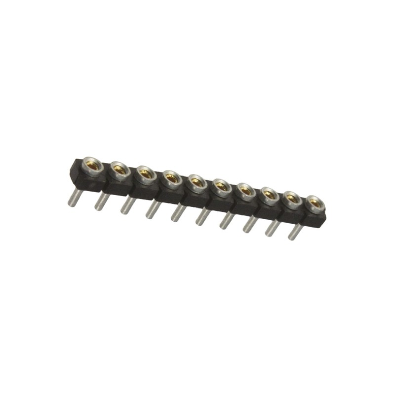 1 pcs - Samtec SL Series Straight Through Hole Mount PCB Socket, 10-Contact, 1-Row, 2.54mm Pitch, Solder Termination