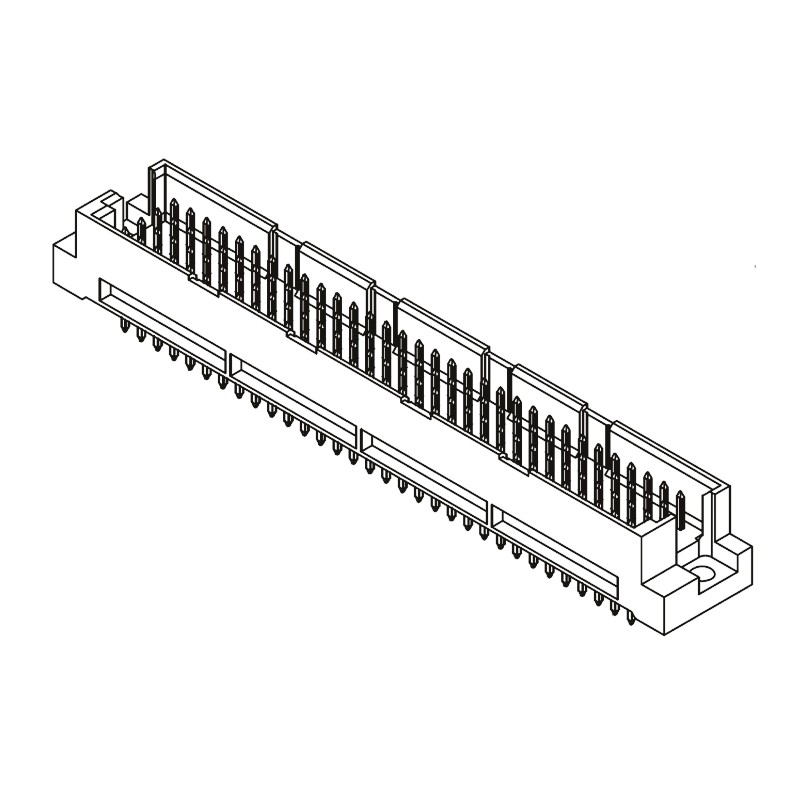 1 pcs - ERNI ERNIPRESS 128 Way 2.54mm Pitch, Type RD Class C2, 4 Row, Straight DIN 41612 Connector, Plug
