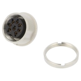 1 pcs - Lumberg, KGV 8 Pole M16 Din Socket, DIN EN 60529, 5A, 60 V ac IP40, Female, Panel Mount