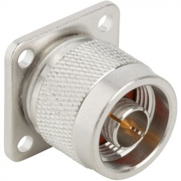 1 pcs - Amphenol RF Plug Panel Mount N Connector, Solder Termination, Straight Body