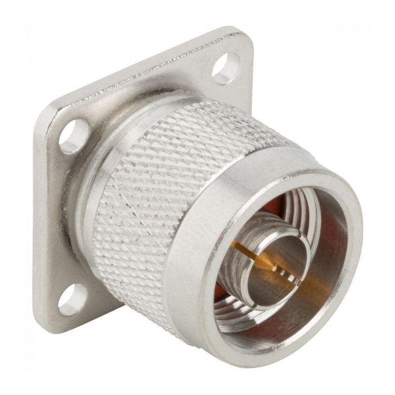 1 pcs - Amphenol RF Plug Panel Mount N Connector, Solder Termination, Straight Body