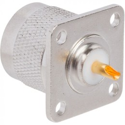 1 pcs - Amphenol RF Plug Panel Mount N Connector, Solder Termination, Straight Body