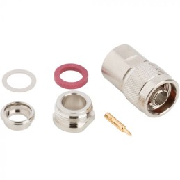 1 pcs - Amphenol RF Plug Cable Mount N Connector, Clamp Termination, Straight Body