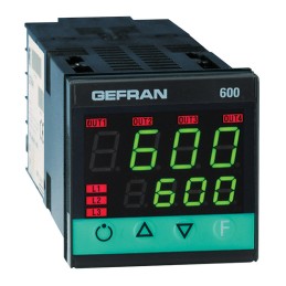 1 pcs - Gefran 600 PID Temperature Controller, 48 x 48 (1/16 DIN)mm, 2 Output Logic, Relay, 100 - 240 V ac Supply Voltage