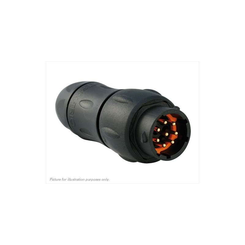 1 pcs - Souriau Circular Connector, 8 Contacts, In-line, Plug, Male, IP68, IP69K, UTS Series