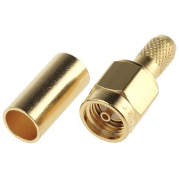 1 pcs - Telegartner, Plug Cable Mount SMA Connector, 50Ω, Crimp Termination, Straight Body