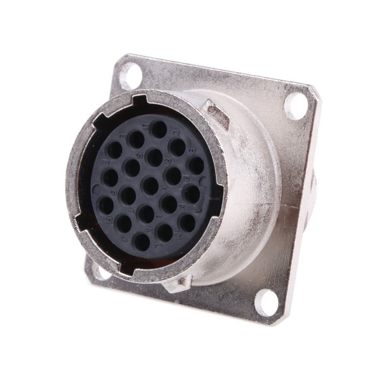 1 pcs - Souriau, UTO 19 Way Wall Mount MIL Spec Circular Connector Receptacle, Socket Contacts,Shell Size 14, Bayonet Coupling,