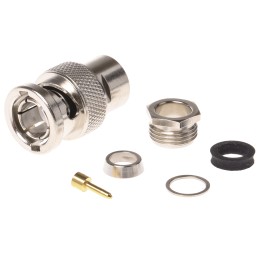 1 pcs - Telegartner, Plug Cable Mount BNC Connector, 75Ω, Clamp Termination, Straight Body