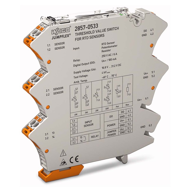 1 pcs - Wago Signal Conditioner, RTD, Potentiometer Input, Digital, Relay Output