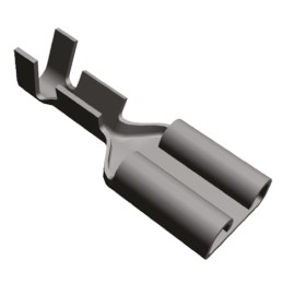 100 pcs - TE Connectivity FASTON .250 Uninsulated Female Spade Connector, Receptacle, 6.35 x 0.81mm Tab Size, 0.5mm² to 1.5mm²