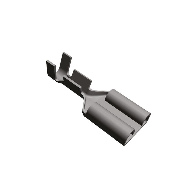 100 pcs - TE Connectivity FASTON .250 Uninsulated Female Spade Connector, Receptacle, 6.35 x 0.81mm Tab Size, 0.5mm² to 1.5mm²