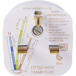 1 pcs - MK Electric UK Mains Plug, 13A, Cable Mount