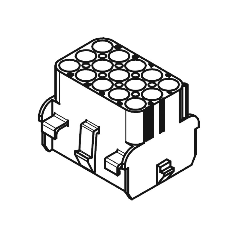 5 pcs - Molex, MLX Female Connector Housing, 6.35mm Pitch, 15 Way, 3 Row