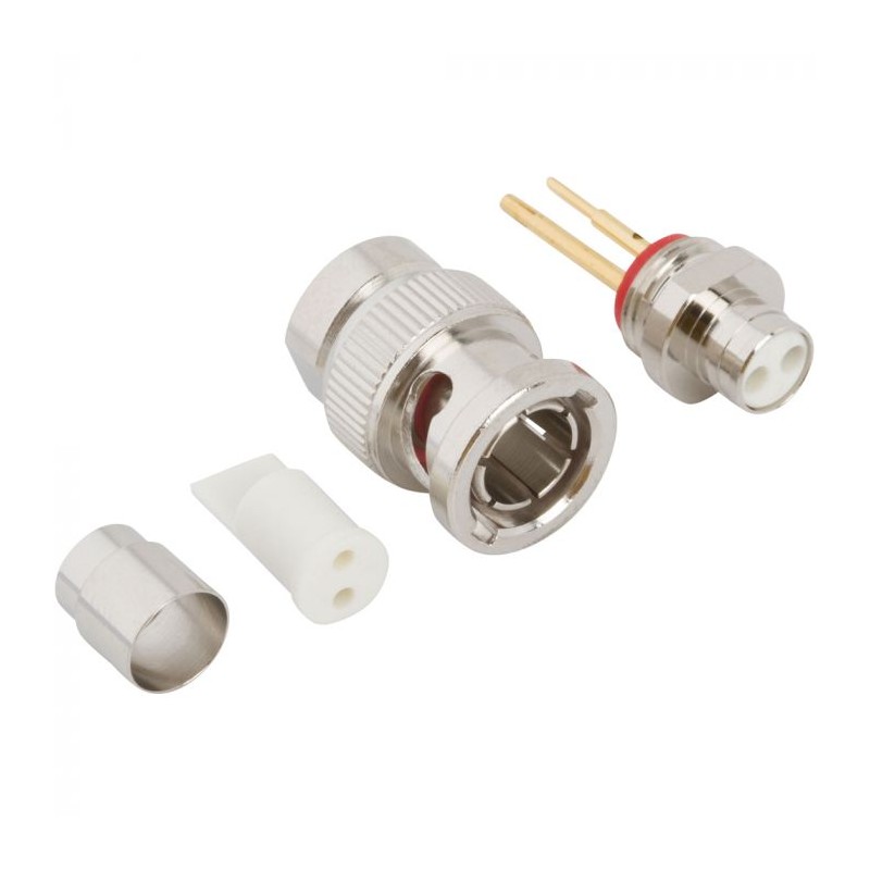 1 pcs - Amphenol RF Plug Cable Mount Twinax Connector, Crimp Termination, Straight Body