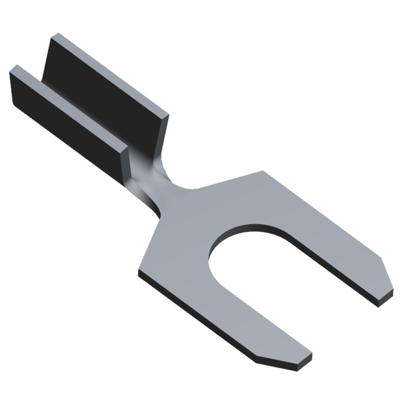 100 pcs - TE Connectivity, 60234 Uninsulated Crimp Spade Connector, 0.1mm² to 0.3mm², 26AWG to 22AWG, M3 (5) Stud Size