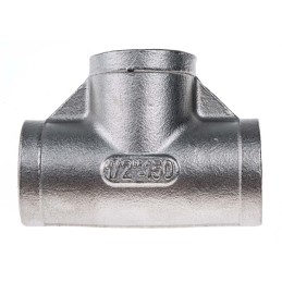 1 pcs - RS PRO Stainless Steel Pipe Fitting, Tee Circular Tee, Female G 1/2in x Female G 1/2in x Female G 1/2in