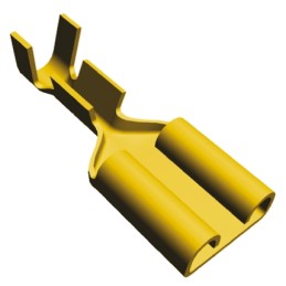 100 pcs - TE Connectivity FASTON .250 Uninsulated Female Spade Connector, Receptacle, 6.35 x 0.81mm Tab Size, 0.5mm² to 1.5mm²