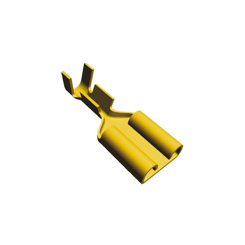 100 pcs - TE Connectivity FASTON .250 Uninsulated Female Spade Connector, Receptacle, 6.35 x 0.81mm Tab Size, 0.5mm² to 1.5mm²