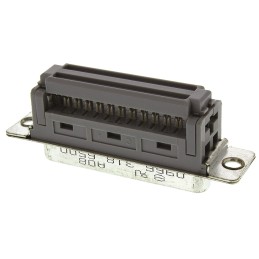 1 pcs - HARTING 25 Way Right Angle Cable Mount D-sub Connector Socket, 2.77mm Pitch