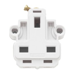 1 pcs - Contactum White 1 Gang Plug Socket, 2 Poles, 13A, Type G - British, Indoor Use