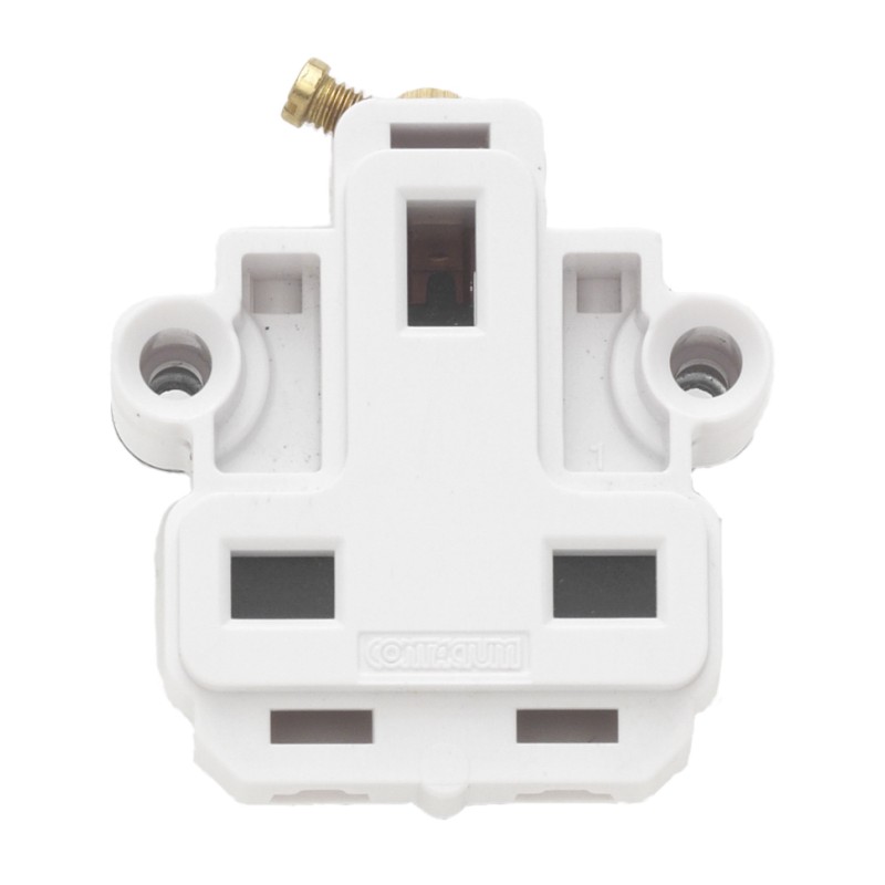 1 pcs - Contactum White 1 Gang Plug Socket, 2 Poles, 13A, Type G - British, Indoor Use