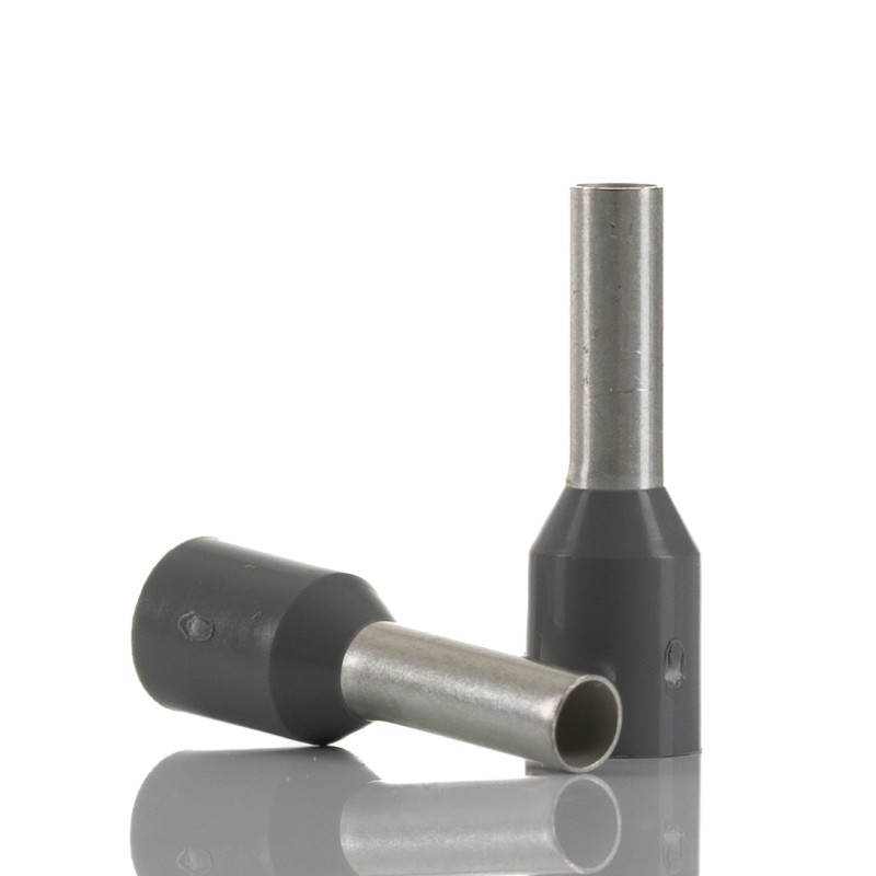 100 pcs - Phoenix Contact, AI Insulated Crimp Bootlace Ferrule, 8mm Pin Length, 2.3mm Pin Diameter, 2.5mm² Wire Size, Grey