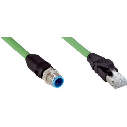 1 pcs - Sick Straight Male 4 Pin way M12 to Straight Male 4 Pin way RJ45 Connector & Cable, 20m