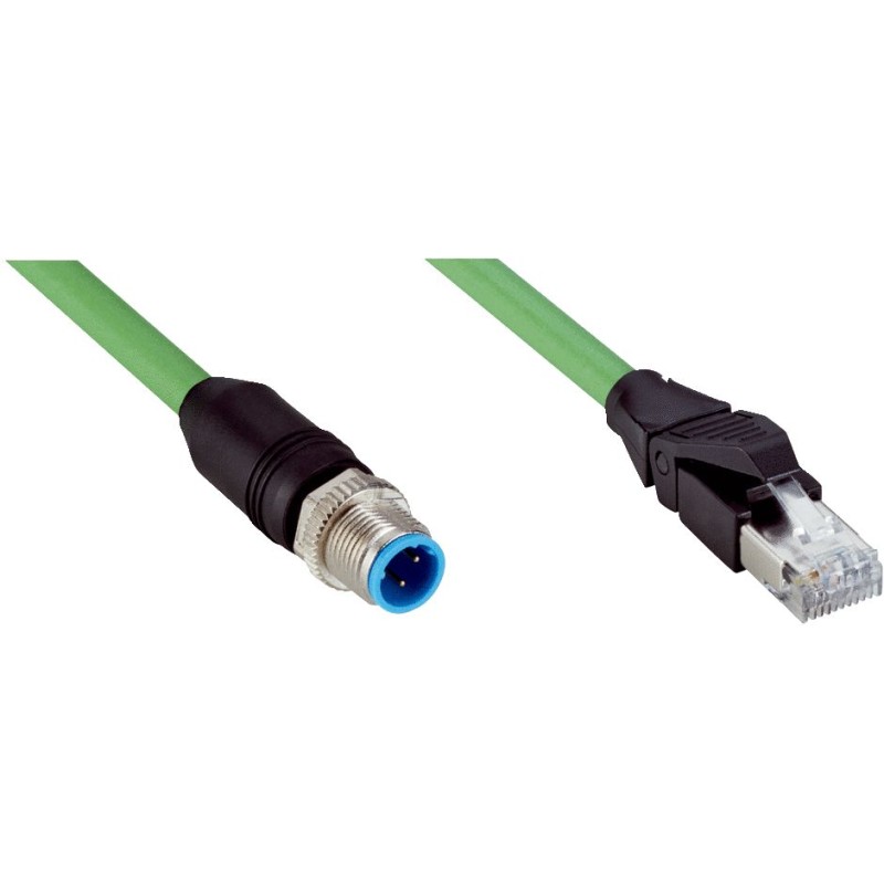 1 pcs - Sick Straight Male 4 Pin way M12 to Straight Male 4 Pin way RJ45 Connector & Cable, 20m