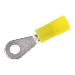 100 pcs - RS PRO Insulated Ring Terminal, M2 Stud Size, 0.2mm² to 0.5mm² Wire Size, Yellow