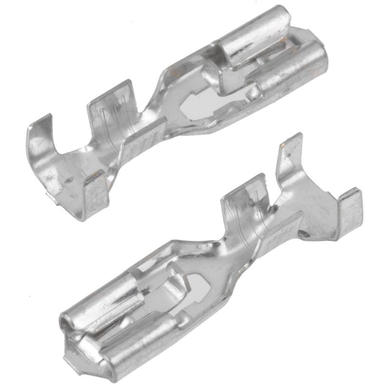 100 pcs - TE Connectivity Positive Lock .187 Mk II Uninsulated Female Spade Connector, Receptacle, 4.75 x 0.51mm Tab Size, 0.8m