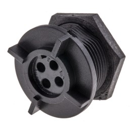 1 pcs - Bulgin Circular Connector, 4 Contacts, Rear Mount, Miniature Connector, Socket, Female, IP68, Buccaneer 400 Series