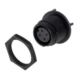1 pcs - Bulgin Circular Connector, 4 Contacts, Rear Mount, Miniature Connector, Socket, Female, IP68, Buccaneer 400 Series