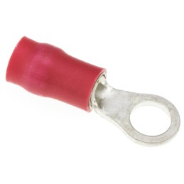 100 pcs - JST, R Insulated Ring Terminal, 4mm Stud Size, 0.25mm² to 1.65mm² Wire Size, Red