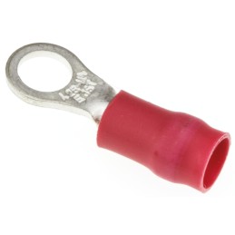 100 pcs - JST, R Insulated Ring Terminal, 4mm Stud Size, 0.25mm² to 1.65mm² Wire Size, Red