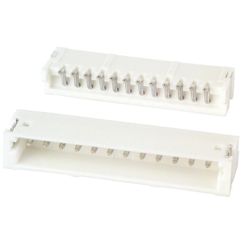 50 pcs - JST ZH Series Right Angle Through Hole PCB Header, 12 Contact(s), 1.5mm Pitch, 1 Row(s), Shrouded