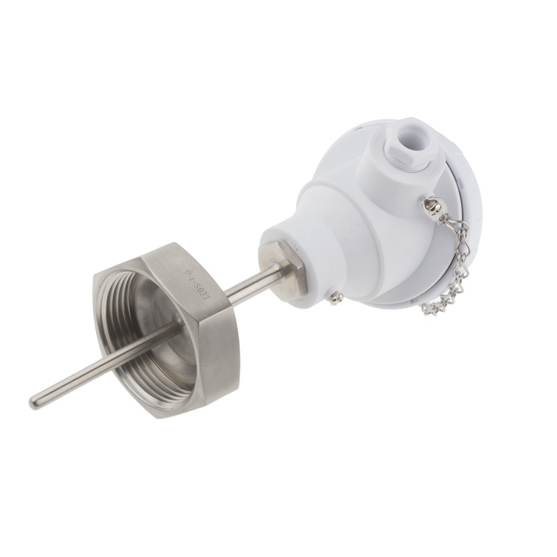 1 pcs - RS PRO PT100 RTD Sensor, 6mm Dia, 75mm Long, 4 Wire, RJT Nut, Class B +150°C Max