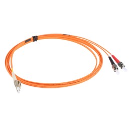1 pcs - RS PRO LC to ST Duplex Multi Mode OM1 Fibre Optic Cable, 62.5/125μm, Orange, 3m