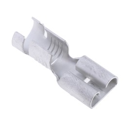 100 pcs - RS PRO Uninsulated Female Spade Connector, Receptacle, 6.35 x 0.8mm Tab Size, 4mm² to 6mm²