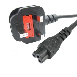 1 pcs - StarTech.com Right Angle Type G UK Plug to Straight IEC C5 Socket Power Cord, 2m