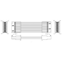 1 pcs - Samtec 10 Way Female Tiger Eye SFSD to 20 Way Female Tiger Eye SFSD Wire to Board Cable, 120mm