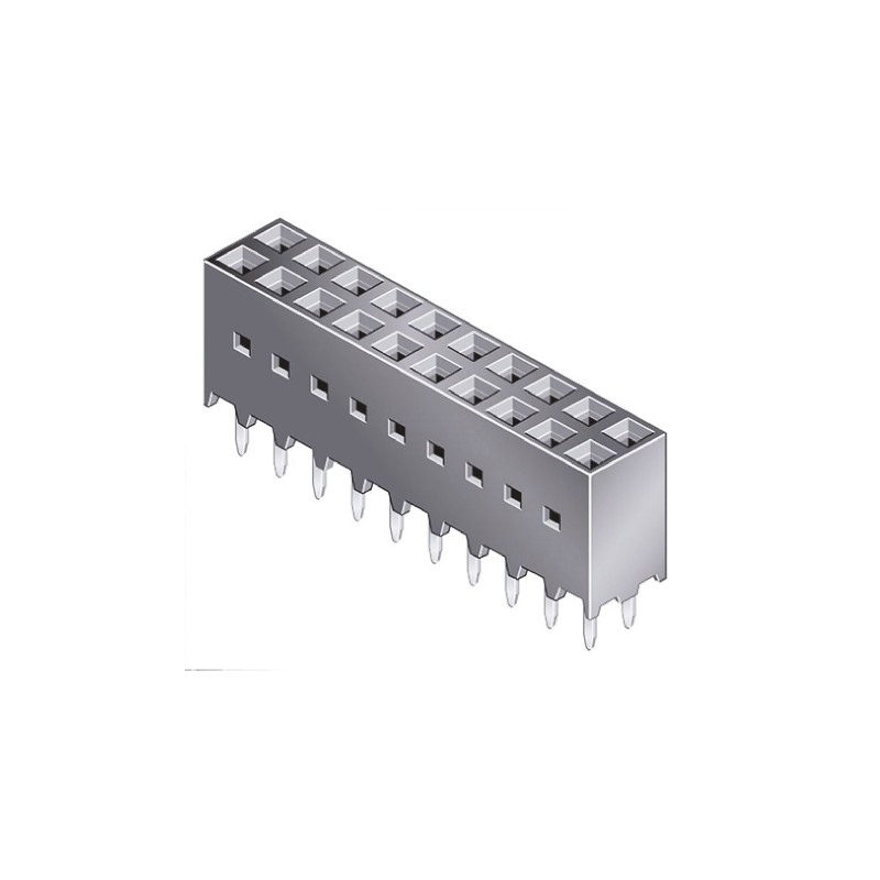 1 pcs - Amphenol Communications Solutions 76342 Series Straight Through Hole Mount PCB Socket, 20-Contact, 2-Row, 2.54mm Pitch,